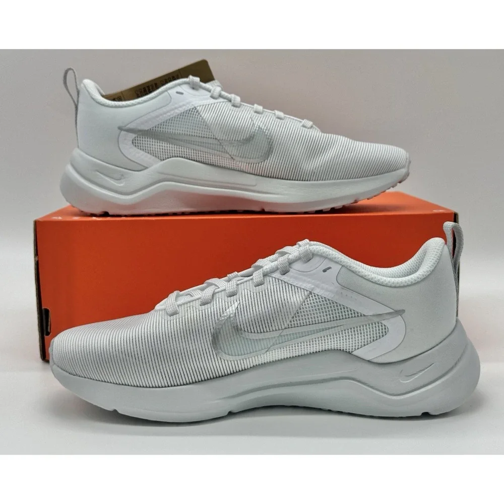 Nike Women's Downshifter 12 White Metallic‎ Silver Size 5.5 DD9294 100